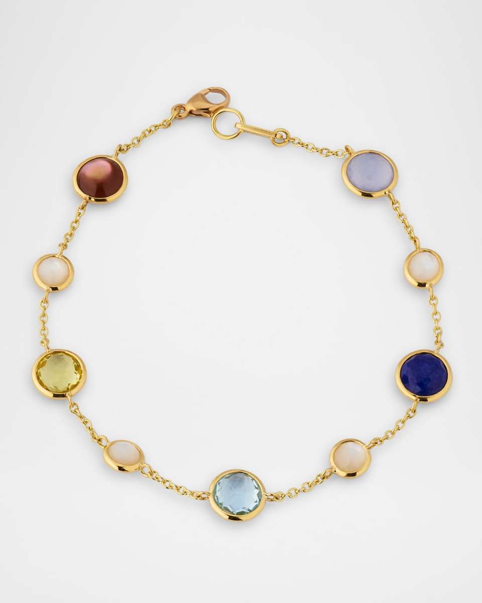 Lollipop 18K Yellow Gold 9-Stone Link Bracelet